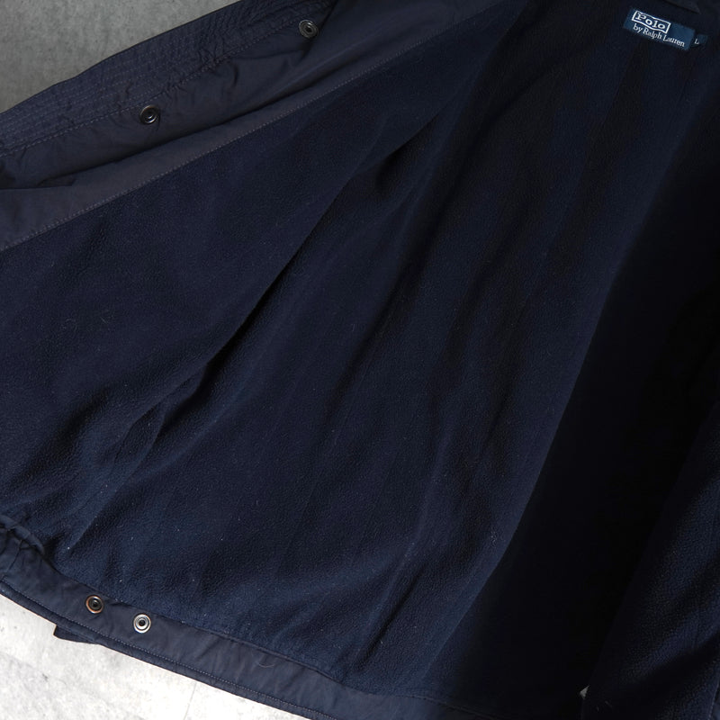 ポロ ラルフローレン ポニーロゴ フリース裏地 中綿 ブルゾン ネイビー