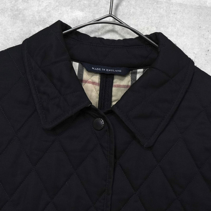 バーバリー ロンドン ノバチェック裏地 キルティングジャケット レディース ブラック