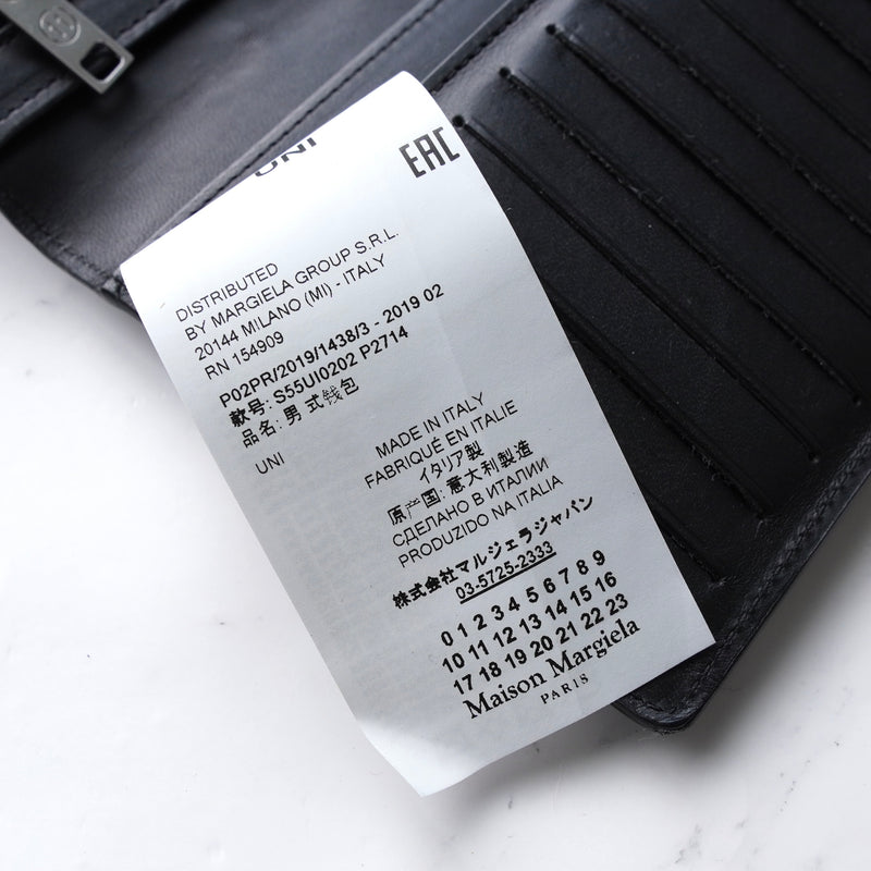 メゾン マルジェラ 4ステッチ 四つタグ カーフレザー 長財布 二つ折り財布 ブラック 箱付き