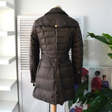 バーバリー 金ボタン ダウンジャケット ダウンコート ブラウン