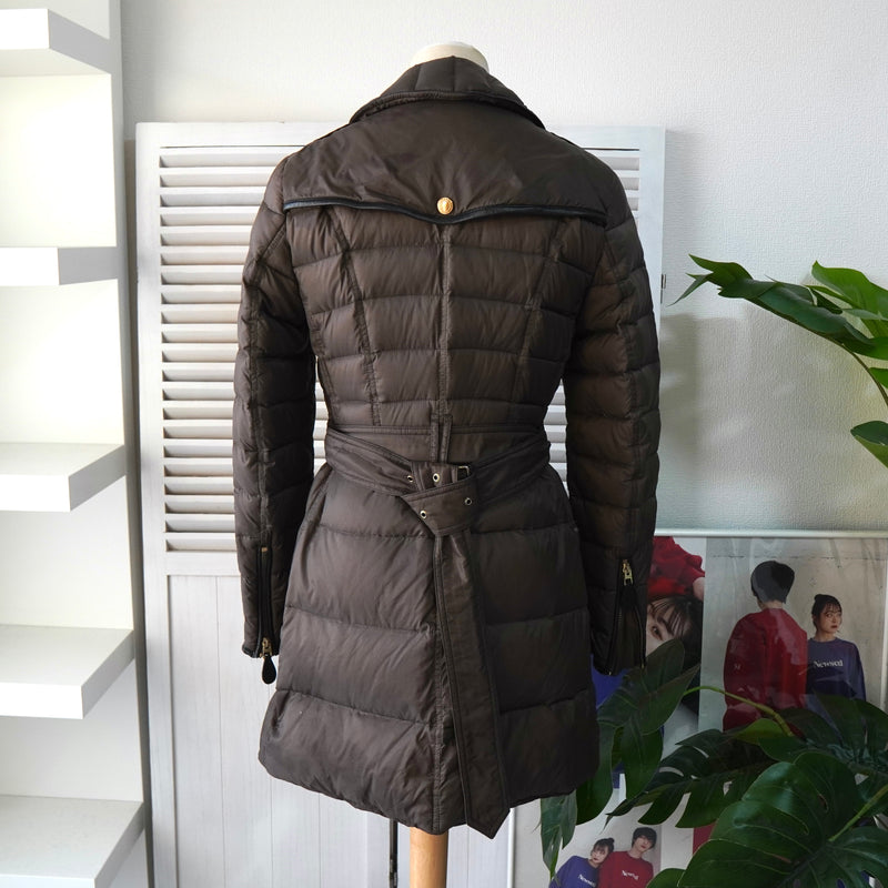 バーバリー 金ボタン ダウンジャケット ダウンコート ブラウン