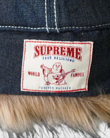 Earflap 5-Panel Dirty Indigo シュプリーム × トゥルーレリジョン ファー キャップ インディゴブルー