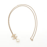 シャネル ココマーク フェイクパール ネックレス GP ブラックレディース