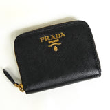 プラダ ロゴ サフィアーノ レザー コインケース ブラック