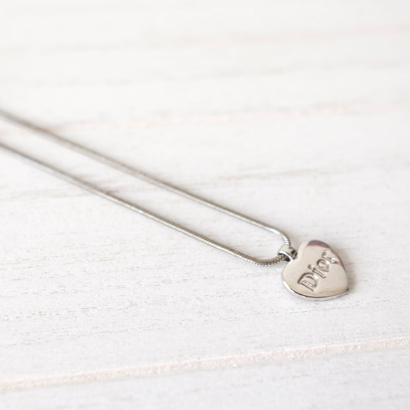 Heart Motif Silver Necklace