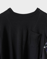 サカイ シルク 異素材 ドッキング Tシャツ ブラック サイズ2 レディース