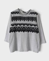 トリコ コム デ ギャルソン AD2012  レース 装飾 長袖Tシャツ ロンT グレー M レディース