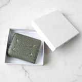 メゾン マルジェラ 四つタグ レザー 二つ折り財布 コンパクトウォレット カーキ 箱付き