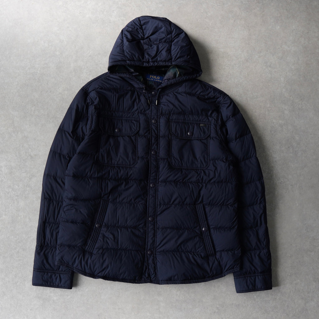 ポロ ラルフローレン ロゴプレート ダウンジャケット ネイビー