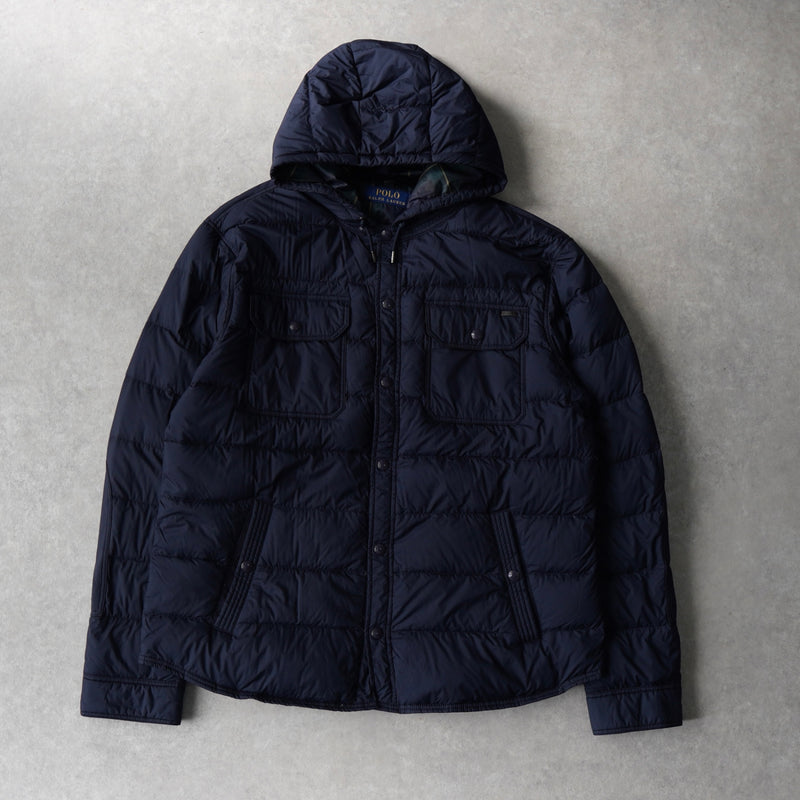 ポロ ラルフローレン ロゴプレート ダウンジャケット ネイビー