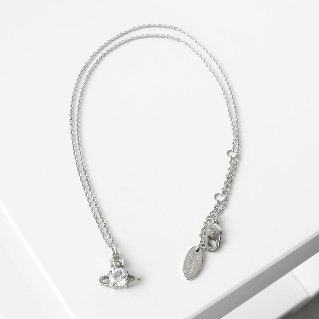 ヴィヴィアン ウエストウッド オーブ 1P ラインストーン シルバー ネックレス 箱付き