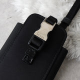 プラダ ポコノ テスート サファイアーノ ナイロン/レザー スマホホルダー ブラック 1ZT023 ストラップ付 - NEWSED