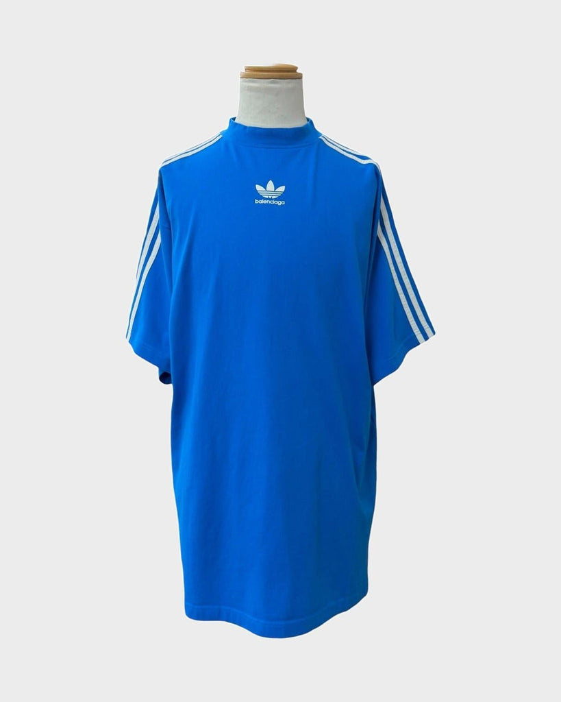 バレンシアガ×アディダス ロゴプリント ショートスリーブ 半袖Ｔシャツ ブルー 2 メンズ 未使用品