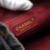 Chanel No. 2 旋锁 Matelasse 牛仔布/皮革背包（黑色）