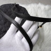 Chanel No. 2 旋锁 Matelasse 牛仔布/皮革背包（黑色）