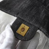 Chanel No. 2 旋锁 Matelasse 牛仔布/皮革背包（黑色）