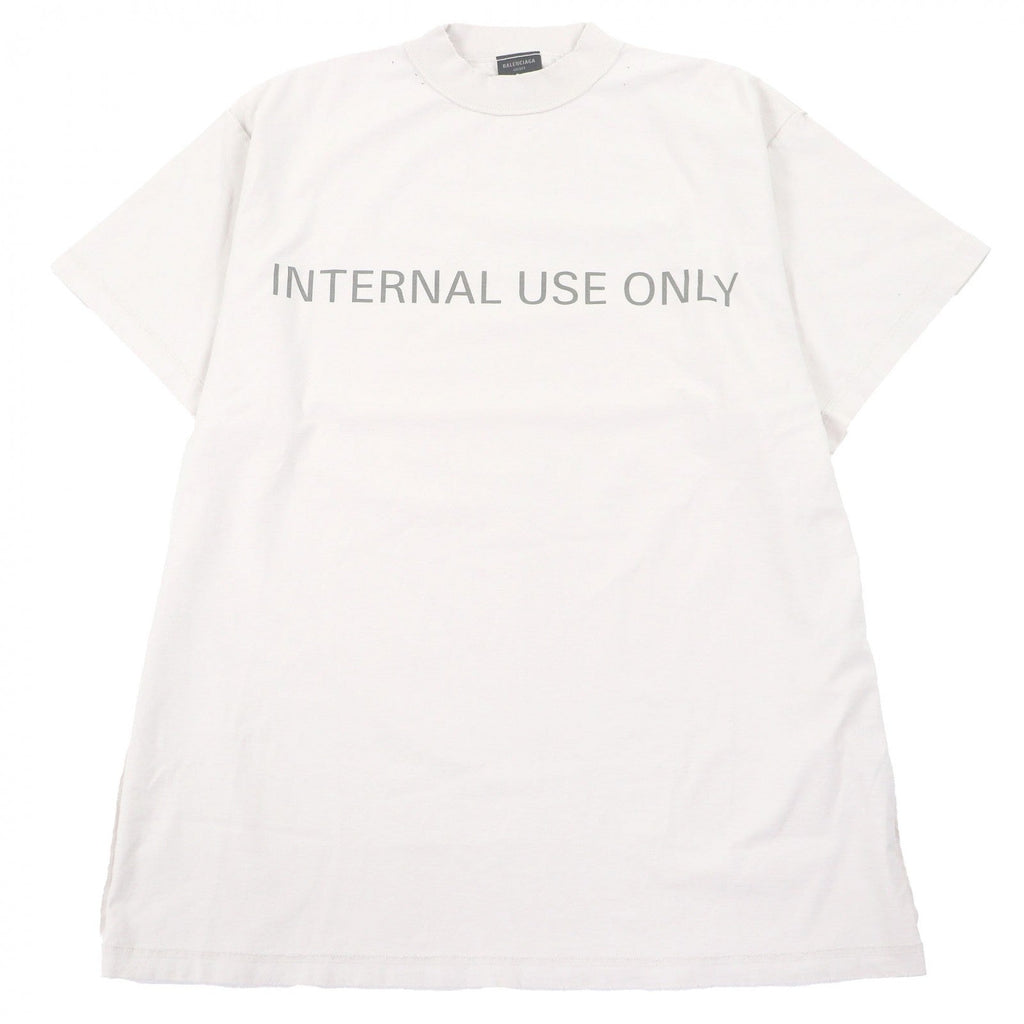 バレンシアガ インサイドアウト ダメージ加工 半袖Ｔシャツ アイボリー系 2 メンズ