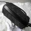 Chanel No. 2 旋锁 Matelasse 牛仔布/皮革背包（黑色）