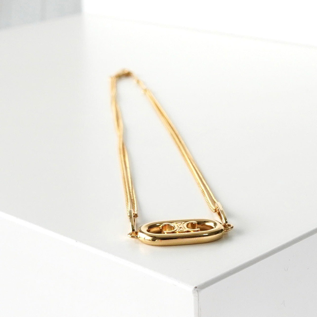 セリーヌ ゴールド 2連ネックレス セリーヌ トリオンフ 2連 ネックレス GPゴールド | ブランド古着を扱う