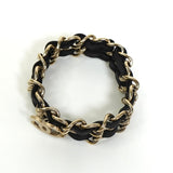 シャネル ココマーク レザー 2連チェーン ブレスレット ブラック / GP - NEWSED