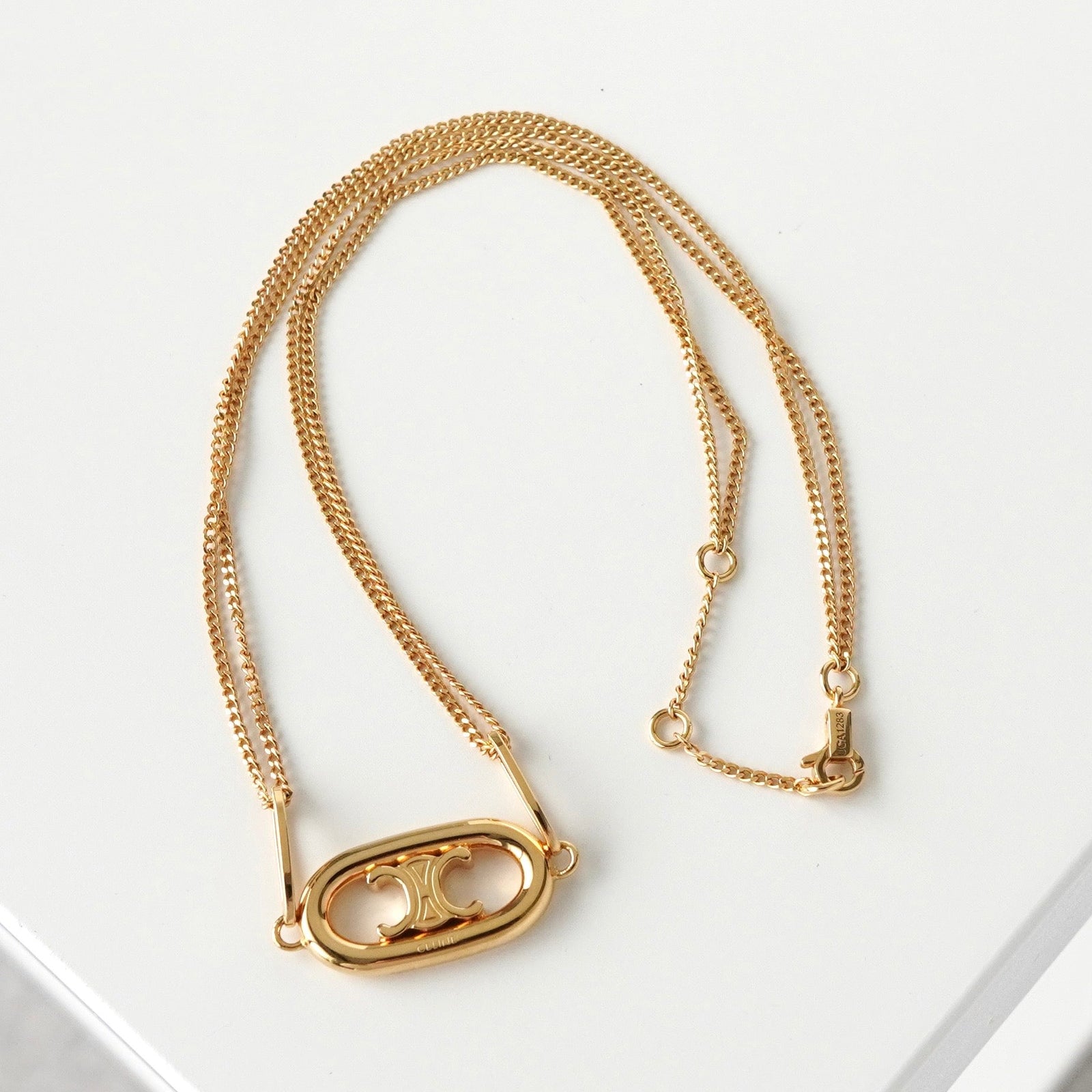 セリーヌ トリオンフ 2連 ネックレス GPゴールド | ブランド古着を扱う