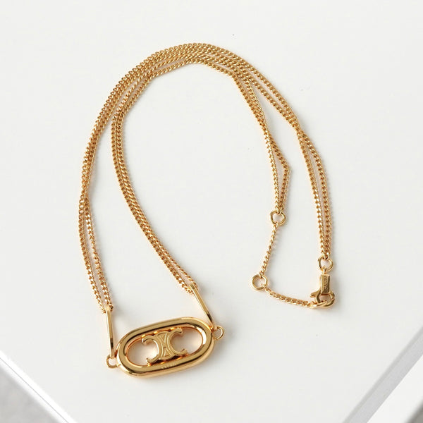 セリーヌ ゴールド 2連ネックレス セリーヌ トリオンフ 2連 ネックレス GPゴールド | ブランド古着を扱う