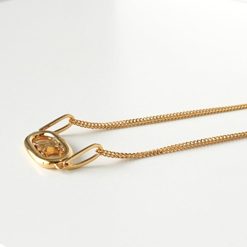 セリーヌ ゴールド 2連ネックレス セリーヌ トリオンフ 2連 ネックレス GPゴールド | ブランド古着を扱う