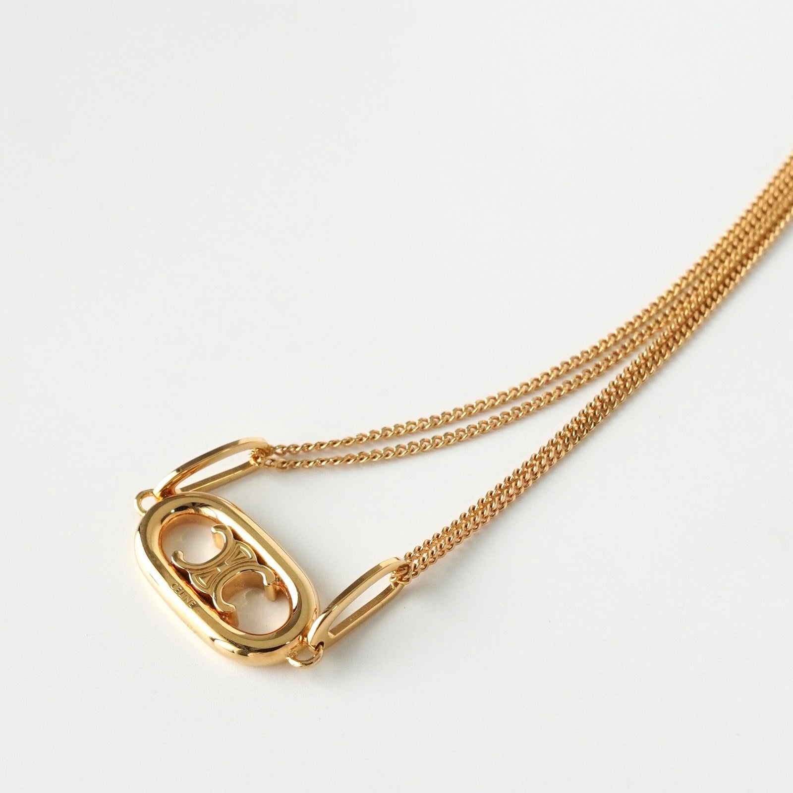 セリーヌ トリオンフ 2連 ネックレス GPゴールド | ブランド古着を扱う
