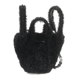 バレンシアガ エブリデイ 2.0 xs ロゴ刺繍入り Fファー ショルダー トートバッグ ブラック レディース - NEWSED
