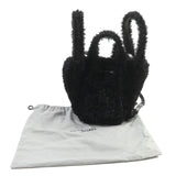 バレンシアガ エブリデイ 2.0 xs ロゴ刺繍入り Fファー ショルダー トートバッグ ブラック レディース - NEWSED