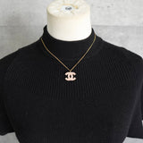 シャネル 2002年製 ココマーク ラインストーン ネックレス GPゴールド - NEWSED