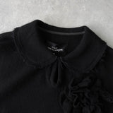 トリコ コムデギャルソン 2003年製 薔薇 装飾 カットオフ ウール ベスト レディース ブラック - NEWSED