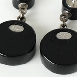 シャネル 2003年製 ココマークスイング サークル ピアス ブラック - NEWSED