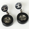 Chanel 2003 Coco Mark 黑色摇摆圆形耳环