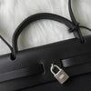 エルメス 2003年製 エールバッグPM レザー × トワルオフィシエ / トワルアッシュ  □G刻 2way ハンドバッグ ショルダーバッグ ブラック / ベージュ