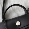 エルメス 2003年製 エールバッグPM レザー × トワルオフィシエ / トワルアッシュ  □G刻 2way ハンドバッグ ショルダーバッグ ブラック / ベージュ