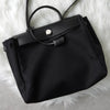 エルメス 2003年製 エールバッグPM レザー × トワルオフィシエ / トワルアッシュ  □G刻 2way ハンドバッグ ショルダーバッグ ブラック / ベージュ