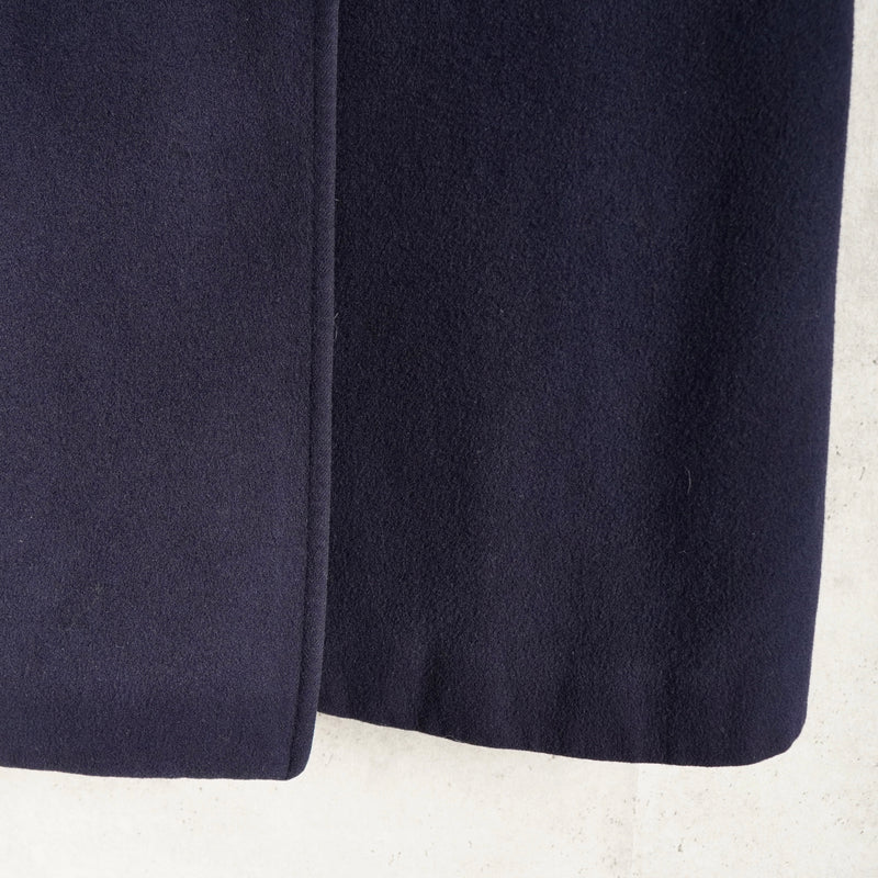 バーバリー ウール ステンカラーコート ネイビー