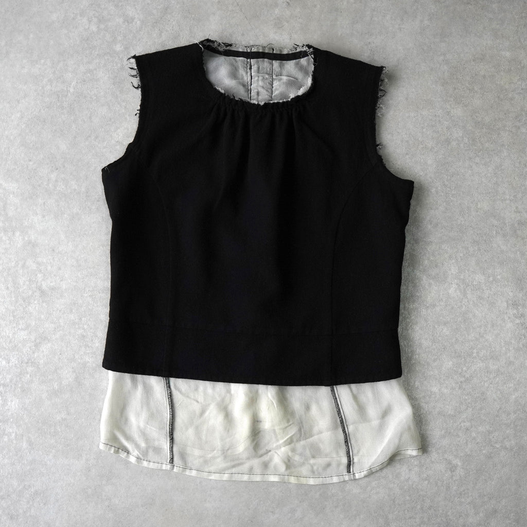 コムデギャルソン 2006年製 カットオフ レイヤード ベスト レディース ブラック