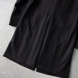 ナンバーナイン 2006AW パッチワーク レザー切り替え ウール チェスターコート ブラック - NEWSED
