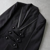 ナンバーナイン 2006AW パッチワーク レザー切り替え ウール チェスターコート ブラック