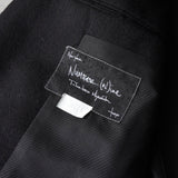 ナンバーナイン 2006AW パッチワーク レザー切り替え ウール チェスターコート ブラック - NEWSED