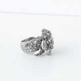 シャネル 2007SS ココマーク カメリア ラインストーン シルバー 指輪 リング 12.5号 - NEWSED