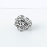 シャネル 2007SS ココマーク カメリア ラインストーン シルバー 指輪 リング 12.5号 - NEWSED