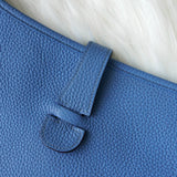 エルメス 2014年製 エブリンIIIGM トリヨンクレマンス SV金具 □R刻 ショルダーバッグ ブルーパラダイス 箱付き - NEWSED