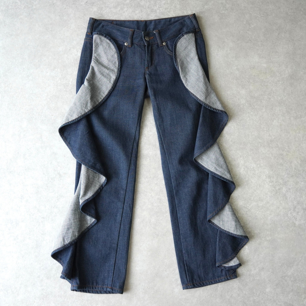 エムエムシックス メゾン マルジェラ 2016AW サイドフリル デニム ジーンズ レディース