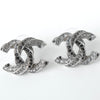 Chanel 2017 Twisted Coco Mark Rhinestone Earrings in Silver