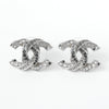 Chanel 2017 Twisted Coco Mark Rhinestone Earrings in Silver