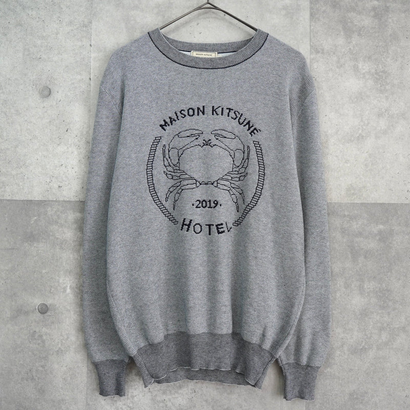 メゾン キツネ ホテル 2019 クラブ ロゴ ニット グレー - NEWSED