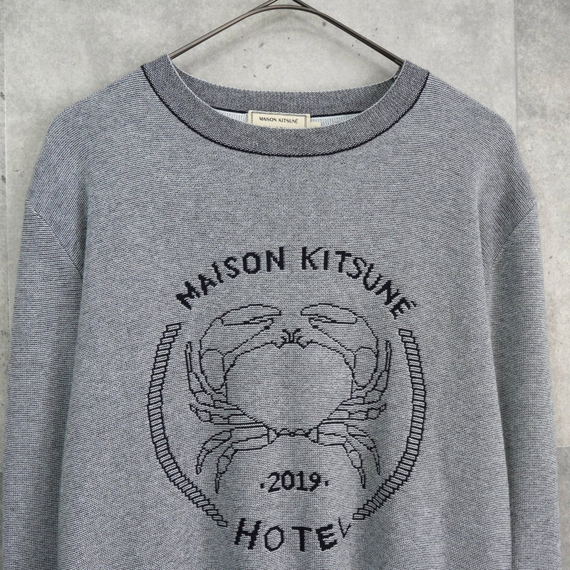 メゾン キツネ ホテル 2019 クラブ ロゴ ニット グレー - NEWSED